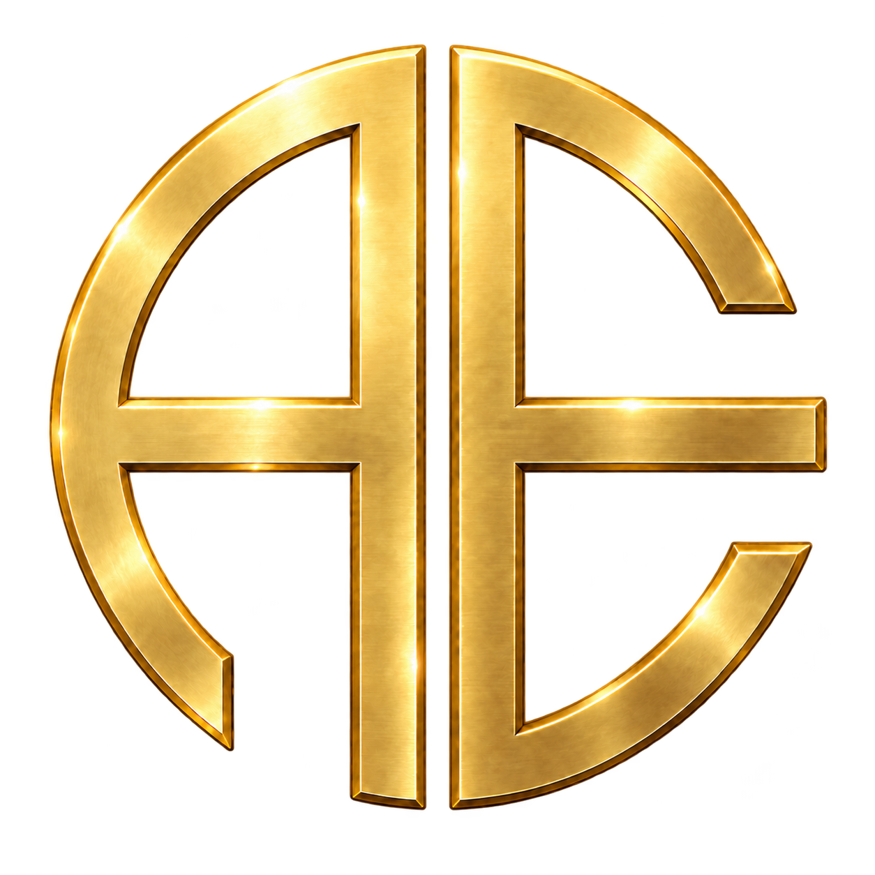 Alpha Epic metallic gold monogram