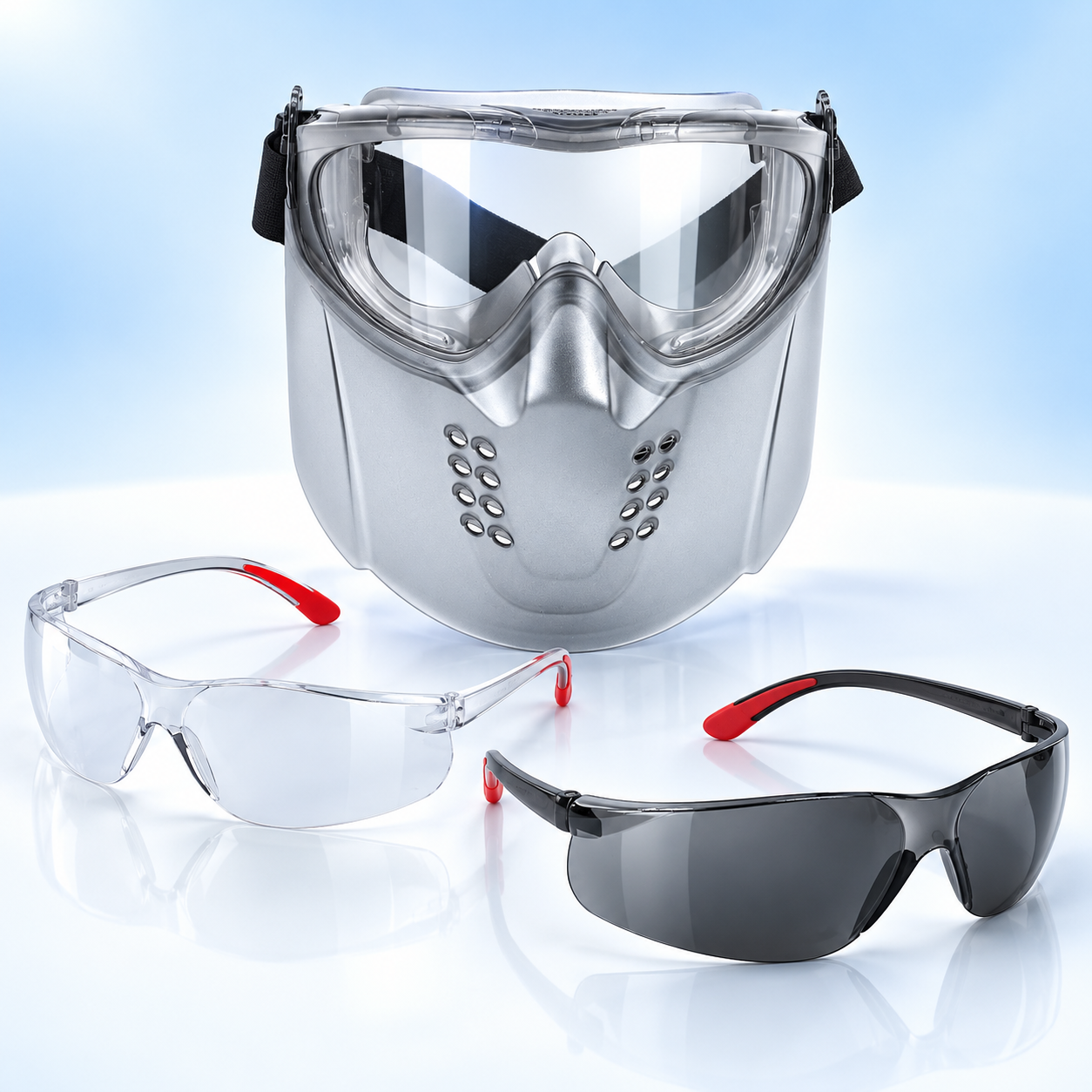 Industrial safety spectacles and face protection